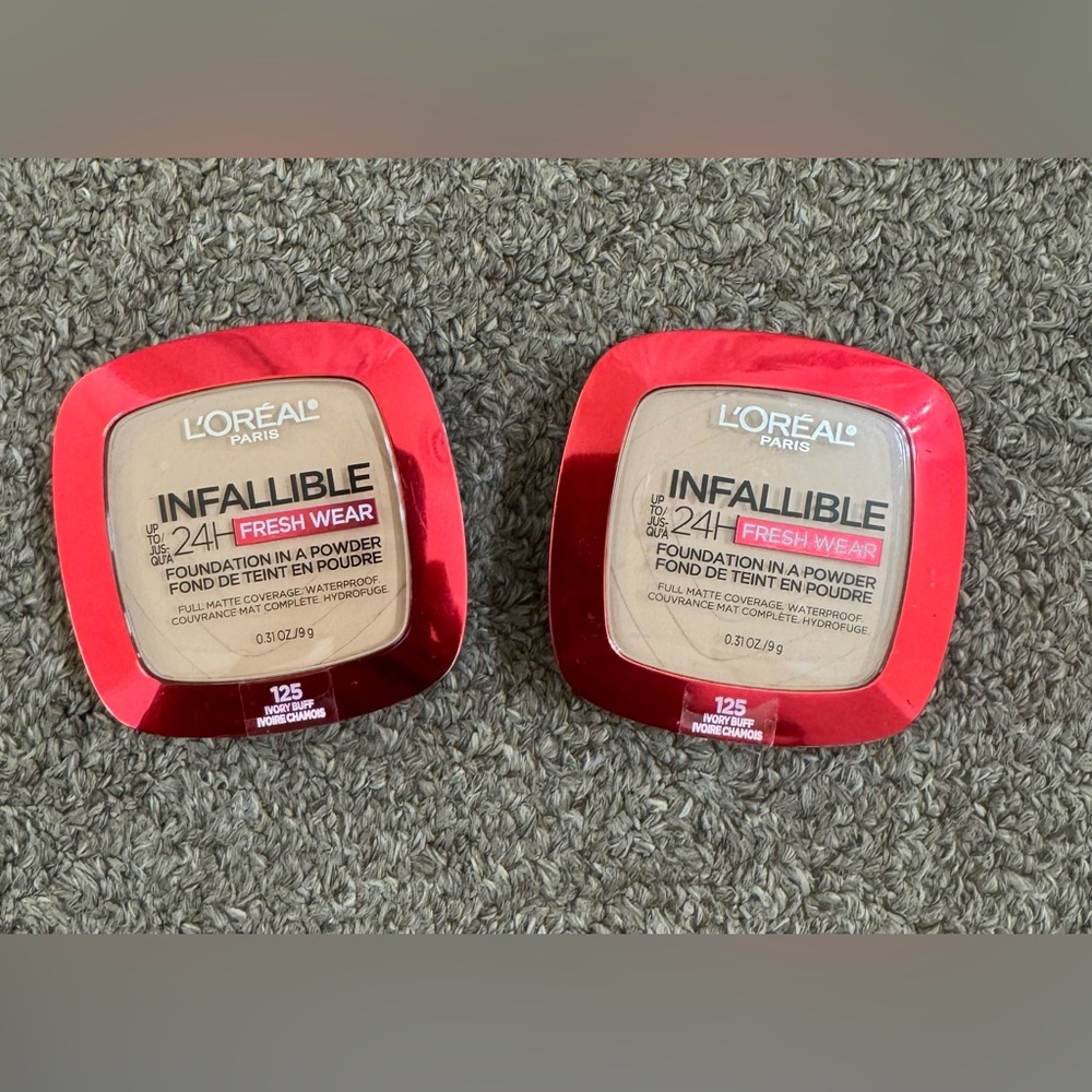L'Oreal Infallible 24H Fresh Wear Powder Foundation - Red Case, Shade 125 Ivory